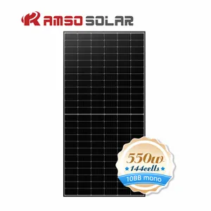 AMSO High efficiency PV Module Half Cell 450W 500W 550W Mono cigs Solar Panel price Solar cell System Panels suppliers