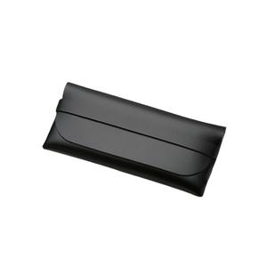 Étui à lunettes minimaliste en cuir, pochette souple rectangulaire noire pour le rangement, été 2021, importé, non - Product Image 1