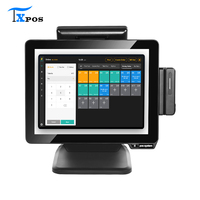 Système POS 15 pouces 1024x768 Windows 10/11 Processeur Intel Core Écran tactile capacitif 10 points SSD 256 Go pour la vente au détail