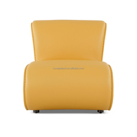 Chaise longue de luxe en cuir épais de haute qualité, avec éclairage italien et design moderne inclinable pour le salon familial