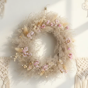 Guirlande de bienvenue en gros 2026 personnalisée, avec fleurs séchées naturelles colorées (Forget-me-not, lavande, herbe à queue de lapin) - Product Image 1