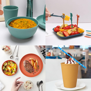 Ensemble de <span class=keywords><strong>vaisselle</strong></span> de <span class=keywords><strong>camping</strong></span> et de pique-nique, assiettes, bols, couverts, légers, colorés, portables, incassables - Product Image 4
