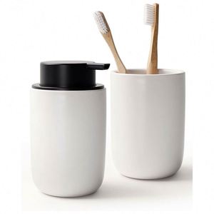 Ensemble de distributeurs de savon liquide multifonctionnels en céramique, design nordique, 4 pièces, pour hôtel et cuisine, très vendu - Product Image 1