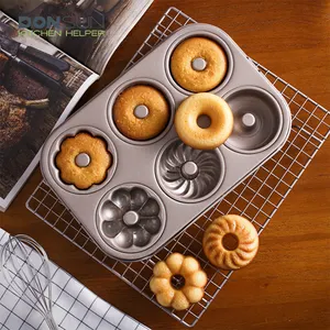 6 tasses à Muffin antiadhésifs en acier au carbone, set de cuisine