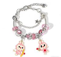 Bracelets fantaisie de dessin animé, accessoires mignons pour filles, bijoux en alliage et strass