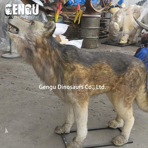 Estatua de lobo de tamaño real, equipo de Parque Zoológico de Metal para centros comerciales, aeropuertos públicos, Parques deportivos, guardería, escuelas de guardería - Product Image 3