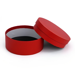 <span class=keywords><strong>Caja</strong></span> de Regalo Redonda Cilíndrica de Cartón Rojo Personalizada con Tapa y Base Mate Estampadas para Envasado de Alimentos y Productos de Supermercado - Product Image 1