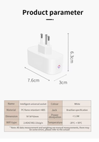 Système de maison intelligente, prise intelligente standard Brésil avec moniteur de puissance, contrôle via l'application Tuya, Wi-Fi, courant maximal 16A, commande vocale à distance