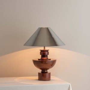 Lampe de table en bois massif, source de lumière LED, base d'ampoule E27, commande par interrupteur, pour chambre à coucher, hôtel - Product Image 4
