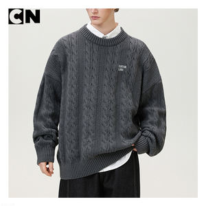 Suéter con Certificación GRS, Fabricante de Suéteres, Venta al por Mayor, Suéter Personalizado para Hombre, Cuello Redondo, Talla Grande, de Algodón, Tejido de Cable, para Otoño e Invierno - Product Image 3