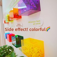 Boîte murale en acrylique pour bonbons, mur d'entreprise et d'ambiance, rangement mural avec design couleur, vente chaude en usine