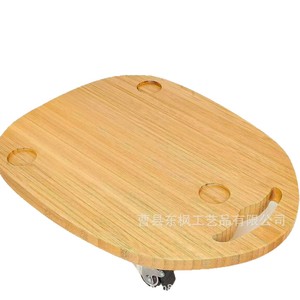 Dongfeng Wooden <b>Sliding</b> Mixer Base Oval Bamboo Kitchen Countertop Tray For Food Processor Coffee Machine Appliance - Product Image 1