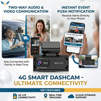 Cámara para Coche VIEVGUARB T19 con Doble Lente, Visión Nocturna, Sensor G, Monitor de Estacionamiento, Grabación en Bucle, Control por Aplicación, 4K WiFi, Pantalla IPS, 4G LTE CAT1