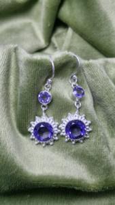 Elegant Iolite Dangle <b>Earrings</b> 925 Sterling <b>Silver</b> Handmade Jewelry Gift for Parties <b>Weddings</b> Trendy Style Wholesale Price - Product Image 5