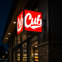 Lettres en relief 3D personnalisées à LED avec éclairage frontal, étanches IP65, logo rouge illuminé, devanture de magasin, restaurant, extérieur de boutique, entreprises