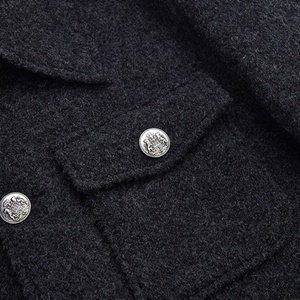 Veste en laine mélangée pour homme - <span class=keywords><strong>Manteau</strong></span> décontracté gris foncé style safari avec plusieurs poches pour les trajets quotidiens et les tenues professionnelles d'<span class=keywords><strong>hiver</strong></span> - Product Image 5