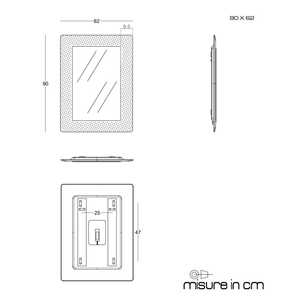 Specchio con cornice nera in vetro fuso con retroilluminazione a LED grit 90x62 - Product Image 5