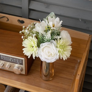 Bouquet de fleurs artificielles Lotus d'automne en tissu tissé blanc, décoration d'intérieur, accessoires de mariage CF01367 - Product Image 1