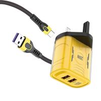 Chargeur mural double USB 20W avec câble Type C, prise US EU UK, chargeur rapide pour téléphone portable, charge rapide 20W, adaptateur secteur 2 USB