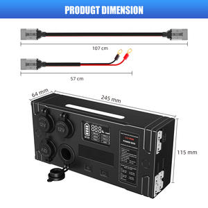 Mini Caja de Distribución de Energía de 12-24V CC, 6 Puertos USB, 3 Tomas de Cigarrillos, Clasificación IP55, 50A, Conexión Rápida, Compatible con Baterías de Litio/AGM para Uso <span class=keywords><strong>en</strong></span> Autocaravanas - Product Image 2