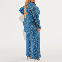 Bas prix de haute qualité femmes Denim Jeans ensemble chemise décontractée acide lavage délavé Denim jean gravé au Laser femmes Denim costume