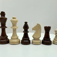 RUNAN Pièces d'échecs de luxe en bois massif brun de 3,8 pouces avec des motifs personnalisés pour les tournois d'échecs internationaux