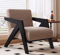 Mid-Century Richard Stuhl, Designer Massivholz Akzentstuhl, Nordisch-Französischer Retro-Sessel für Wohnzimmer