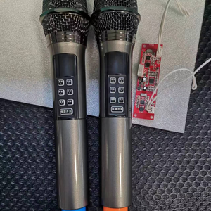Système de microphone sans fil double canal 2 micros professionnels portatifs pour utilisation en <span class=keywords><strong>studio</strong></span> Vente en gros d'usine - Product Image 2