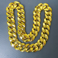 Collier chaîne épaisse en acrylique couleur or Hip Hop pour hommes, chaîne à maillons en plastique surdimensionnée punk, bijoux pour hommes
