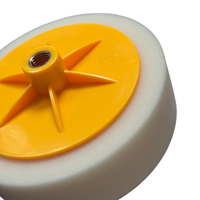 Tampon de polissage en mousse de 6 pouces avec support M14 pour polisseuse rotative, correction de peinture, lavable, réutilisable, éponge blanche à grain grossier