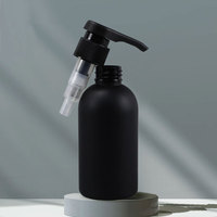Bouteille d'emballage en plastique PET écologique de 8 oz, noir mat, 250 ml, pour shampoing, après-shampoing, gel douche