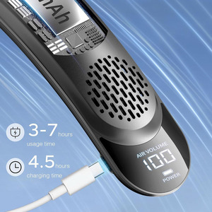 Ventilador <span class=keywords><strong>de</strong></span> cuello USB <span class=keywords><strong>de</strong></span> nuevo estilo transfronterizo, <span class=keywords><strong>de</strong></span> cuatro núcleos, con turbina portátil <span class=keywords><strong>de</strong></span> alta potencia, sin aspas, motor sin escobillas, batería <span class=keywords><strong>de</strong></span> 4000 mAh - Product Image 4