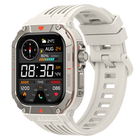 Montre connectée sportive à grand écran carré avec GPS, boussole, altimètre, lampe torche, plus de 100 modes pour les acheteurs en gros