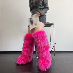 מגפי פרווה דמוי חורף אופנתיים לנשים, מגפיים ארוכים לנשים, נעלי נשים <span class=keywords><strong>2026</strong></span> - Product Image 1