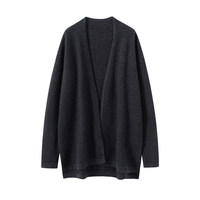 Nouveau style – Cardigan en cachemire doux pour femme, 100 % cachemire, col en V, coupe ample, longueur mi-longue, couleur unie, pull décontracté à superposer