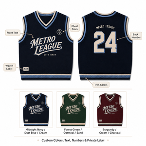 Maillot de basket rétro sans manches style universitaire en tricot - Product Image 6