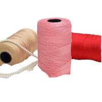 Dimuni 250g Crochet plat 2,5 mm, Fil de soie glacée 4,0 mm, Fil à tricoter écologique absorbant l'humidité, Grand cône, Couture de printemps
