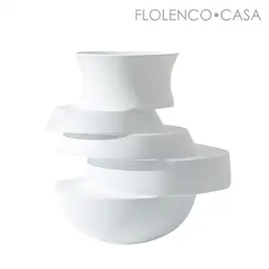 Einzigartige nordische Flur Dekor Porzellan weiße Keramik Blumenvase für Wohnkultur
