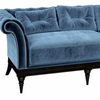 Canapé Chesterfield Moderne Classique en Velours, Cadre en Bois Massif, Luxe Capitonnée Boutonnée, 3 Places, Garniture Décorative Cloutée pour Villa