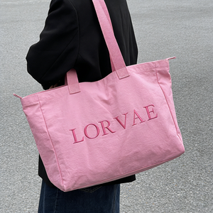 <span class=keywords><strong>Bolso</strong></span> Tote Mini <span class=keywords><strong>Rosa</strong></span> Bordado a Mano Personalizado al por Mayor para Niñas, Ideal para la Escuela, Fin de Semana, Deportes, Gimnasio, con Bolsillo y Asas Largas para Hombro - Product Image 4