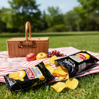 Sachet d'emballage pour chips de pommes de terre, pochette à scellage arrière, sachet anti-humidité facile à ouvrir, impression personnalisée pour chips