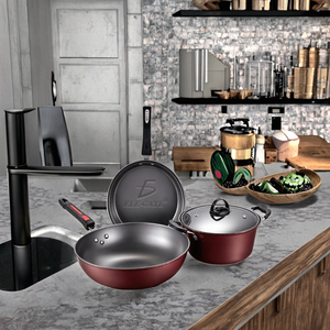 Thiết kế hiện đại tri-ply thép không gỉ <span class=keywords><strong>Cookware</strong></span> <span class=keywords><strong>Set</strong></span> với có thể tháo rời xử lý bếp Pan làm bằng kim loại bền - Product Image 3