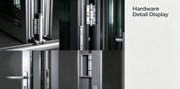 Porte pliante en aluminium avec verre isolant Low-E, cadre en aluminium thermolaqué, porte pliante extérieure