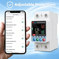 Disjoncteur intelligent WiFi Tuya RMshebei monophasé 220V 2P 63A avec télécommande et minuterie, compteur d'électricité monté sur rail