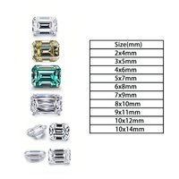 Starsgem adım kesim takı taş zümrüt kesim 4*6-10*12mm yüksek kalite renk Moissanite