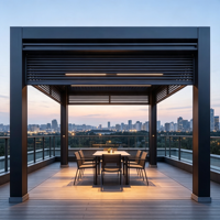 Pergola moderne en alliage d'aluminium, imperméable, électrique, à lames orientables motorisées, gazebo bioclimatique, protection solaire extérieure