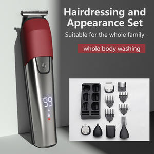 Cortador de pelo <span class=keywords><strong>el</strong></span>éctrico con pantalla LCD, cortador de pelo de larga resistencia con recortador de tallado, cuchillo de afeitar, traje doméstico 6 en 1 - Product Image 5