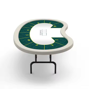 Table de poker Texas de style américain de 240cm Table de jeu de forme ovale avec pieds pliants pour Mahjong - Product Image 5