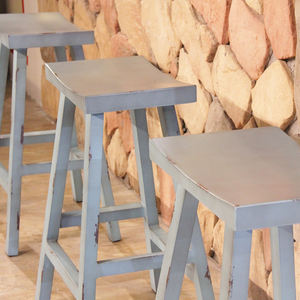 Tabouret de Bar Vintage en aluminium, noir, style ancien - Product Image 3