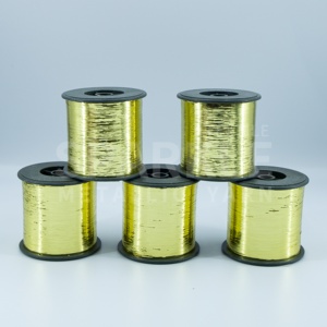 Bán buôn Đen bobbin đóng gói Flat Luster phim <span class=keywords><strong>lurex</strong></span> kim loại chủ đề kim loại dệt kim sợi M Loại kim loại sợi - Product Image 6